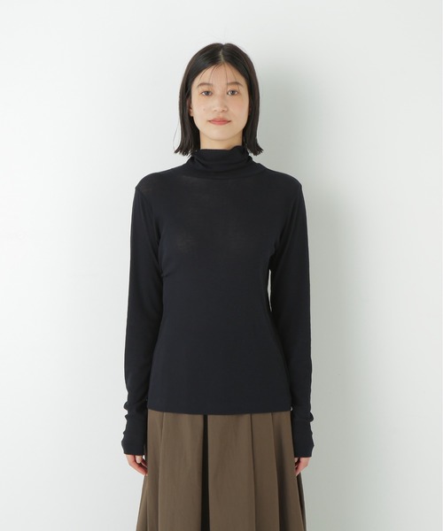 human woman(ヒューマンウーマン)の「◆【名品 / ウォッシャブル】シアータートルプルオーバー(Tシャツ/カットソー・レディース・ホワイト系その他4/ホワイト/ネイビー/グレー系その他・MEDIUM)」の7枚目の写真