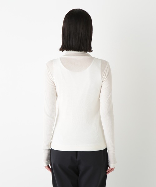human woman(ヒューマンウーマン)の「◆【名品 / ウォッシャブル】シアータートルプルオーバー(Tシャツ/カットソー・レディース・ホワイト系その他4/ホワイト/ネイビー/グレー系その他・MEDIUM)」の8枚目の写真