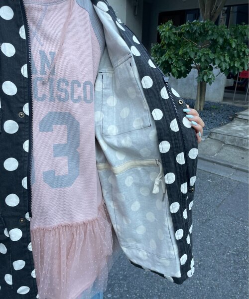HELLO.SANFRANCISCO(ハローサンフランシスコ)の「【HELLO.SANFRANCISCO】マルチウェイドット柄ビックジャケット(ブルゾン・レディース・ブラウン/ブラック・ONE SIZE)」の16枚目の写真