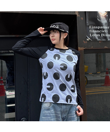 ビッグドットナグラン長袖Tシャツ(2色)