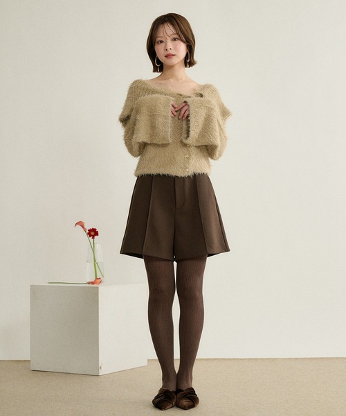 mideal(マイディール)の「glitter wide collar knit / グリッターワイドカラーニット(ニット/セーター・レディース・ベージュ/アイボリー・FREE)」の10枚目の写真