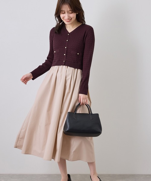 ROPE' PICNIC(ロペピクニック)の「ミニケーブルニットドッキングワンピース(ワンピース・レディース・ネイビー/ワイン/キナリ・S/M)」の17枚目の写真