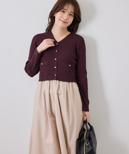 ROPE' PICNIC(ロペピクニック)の「ミニケーブルニットドッキングワンピース(ワンピース・レディース・ネイビー/ワイン/キナリ・S/M)」の18枚目の写真