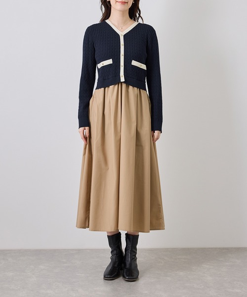 ROPE' PICNIC(ロペピクニック)の「ミニケーブルニットドッキングワンピース(ワンピース・レディース・ネイビー/ワイン/キナリ・S/M)」の20枚目の写真