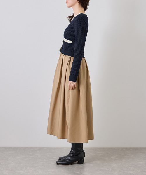 ROPE' PICNIC(ロペピクニック)の「ミニケーブルニットドッキングワンピース(ワンピース・レディース・ネイビー/ワイン/キナリ・S/M)」の21枚目の写真