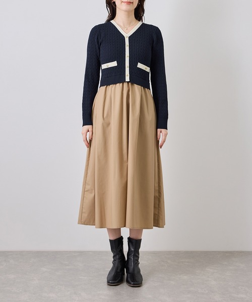 ROPE' PICNIC(ロペピクニック)の「ミニケーブルニットドッキングワンピース(ワンピース・レディース・ネイビー/ワイン/キナリ・S/M)」の11枚目の写真