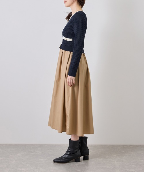 ROPE' PICNIC(ロペピクニック)の「ミニケーブルニットドッキングワンピース(ワンピース・レディース・ネイビー/ワイン/キナリ・S/M)」の12枚目の写真