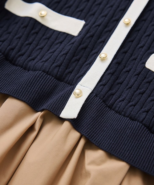 ROPE' PICNIC(ロペピクニック)の「ミニケーブルニットドッキングワンピース(ワンピース・レディース・ネイビー/ワイン/キナリ・S/M)」の8枚目の写真