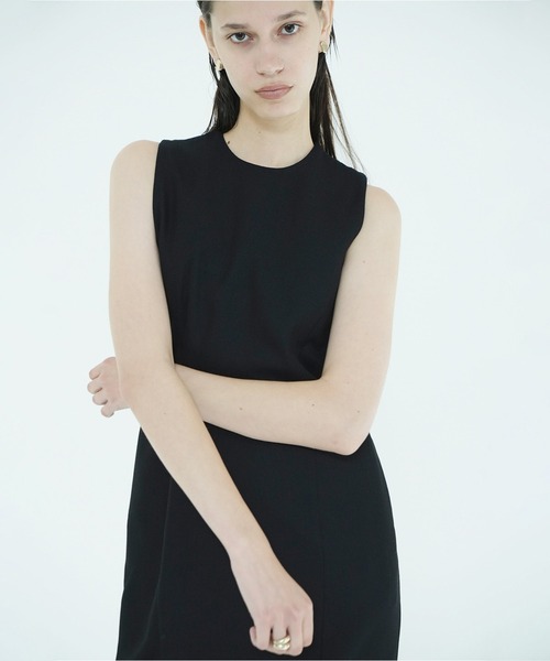 CLANE(クラネ)の「HERRINGBONE BACK SHEER ONEPIECE(ワンピース・レディース・ブラック・1/0)」の14枚目の写真