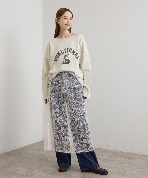 U by SPICK&SPAN(ユーバイスピックアンドスパン)の「起毛レーススカート+サテンスカート2SET(スカート・レディース・ブラック/White・38/36)」の12枚目の写真