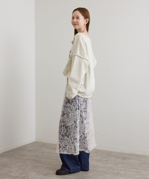 U by SPICK&SPAN(ユーバイスピックアンドスパン)の「起毛レーススカート+サテンスカート2SET(スカート・レディース・ブラック/White・38/36)」の15枚目の写真