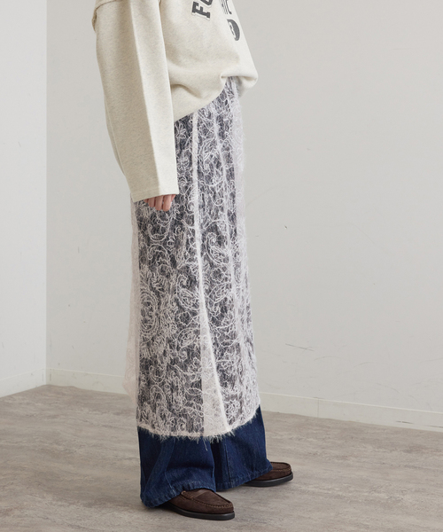 U by SPICK&SPAN(ユーバイスピックアンドスパン)の「起毛レーススカート+サテンスカート2SET(スカート・レディース・ブラック/White・38/36)」の17枚目の写真