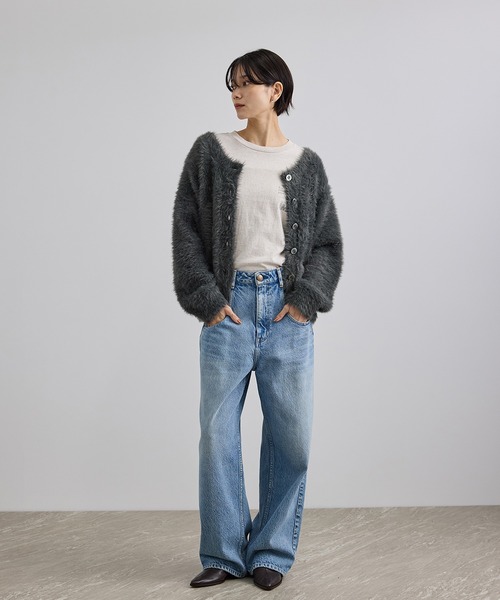 SALON adam et rope'(サロン アダム エ ロペ)の「【WEB限定】シャギーヤーン2WAYカーディガン(カーディガン/ボレロ・レディース・ブラウン/ピンク/チャコールグレー・FREE)」の7枚目の写真