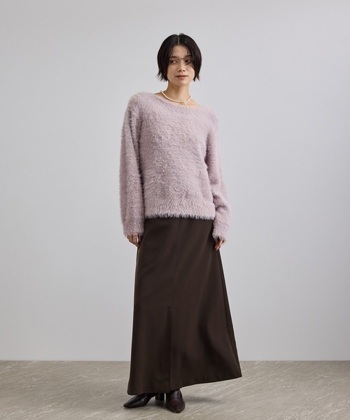 SALON adam et rope'(サロン アダム エ ロペ)の「【WEB限定】シャギーヤーン2WAYカーディガン(カーディガン/ボレロ・レディース・ブラウン/ピンク/チャコールグレー・FREE)」の9枚目の写真