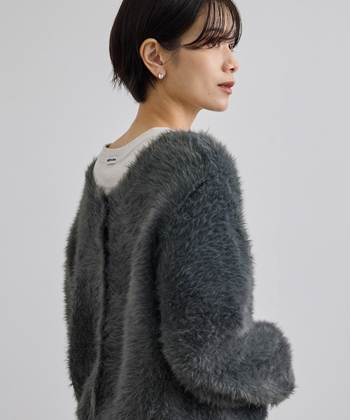 SALON adam et rope'(サロン アダム エ ロペ)の「【WEB限定】シャギーヤーン2WAYカーディガン(カーディガン/ボレロ・レディース・ブラウン/ピンク/チャコールグレー・FREE)」の11枚目の写真