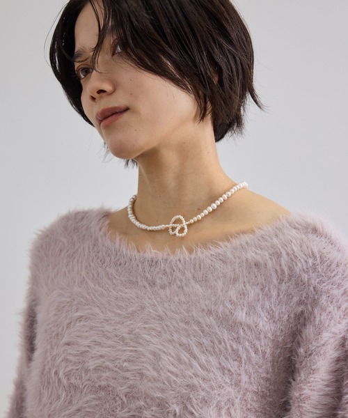 SALON adam et rope'(サロン アダム エ ロペ)の「【WEB限定】シャギーヤーン2WAYカーディガン(カーディガン/ボレロ・レディース・ブラウン/ピンク/チャコールグレー・FREE)」の16枚目の写真