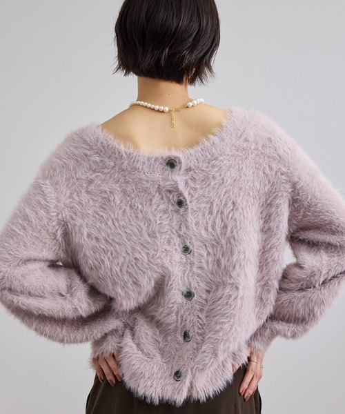 SALON adam et rope'(サロン アダム エ ロペ)の「【WEB限定】シャギーヤーン2WAYカーディガン(カーディガン/ボレロ・レディース・ブラウン/ピンク/チャコールグレー・FREE)」の17枚目の写真
