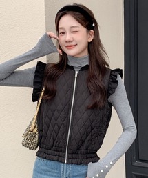 JEANNE QUILTING FRILL VEST（ジャンヌキルティングフリルベスト）