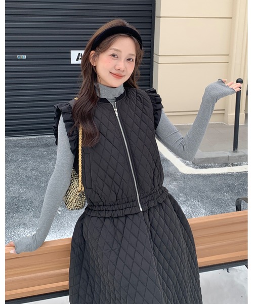 BIRTHDAY BASH(バースデイバッシュ)の「JEANNE QUILTING FRILL VEST(ジャンヌキルティングフリルベスト)(ベスト・レディース・ブラック・FREE)」の22枚目の写真