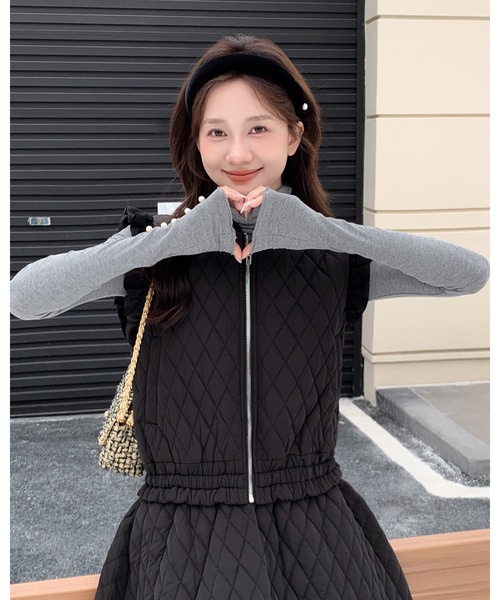 BIRTHDAY BASH(バースデイバッシュ)の「JEANNE QUILTING FRILL VEST(ジャンヌキルティングフリルベスト)(ベスト・レディース・ブラック・FREE)」の19枚目の写真