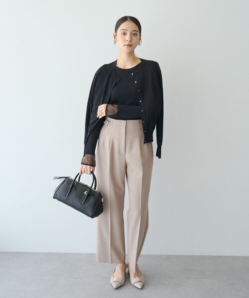 YECCA VECCA(イェッカヴェッカ)の「サイドベルテッドハイウエストパンツ(その他パンツ・レディース・ピンクベージュ/ブラック/アイボリー・M-L/M/S)」の8枚目の写真