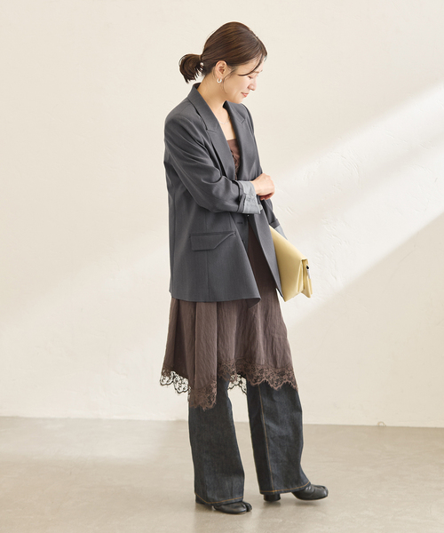 JOURNAL STANDARD(ジャーナルスタンダード)の「Double-breasted Blazer(テーラードジャケット・レディース・ネイビー/チャコールグレー・36/38)」の5枚目の写真