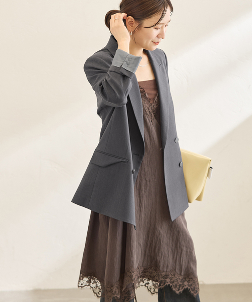 JOURNAL STANDARD(ジャーナルスタンダード)の「Double-breasted Blazer(テーラードジャケット・レディース・ネイビー/チャコールグレー・36/38)」の7枚目の写真