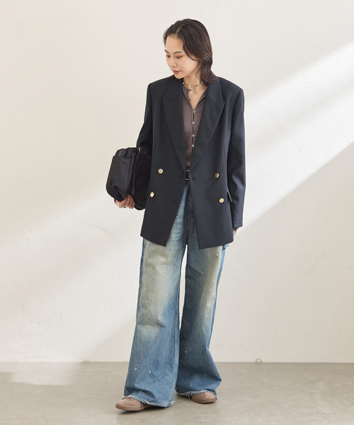 JOURNAL STANDARD(ジャーナルスタンダード)の「Double-breasted Blazer(テーラードジャケット・レディース・ネイビー/チャコールグレー・36/38)」の11枚目の写真