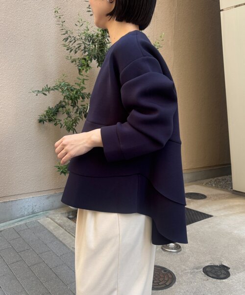 Jena espace merveilleux(ジェナ エスパスメルヴェイユ)の「裾フリルパーカー(Tシャツ/カットソー・レディース・ライトグレー/ネイビー/アイボリー・FREE)」の7枚目の写真