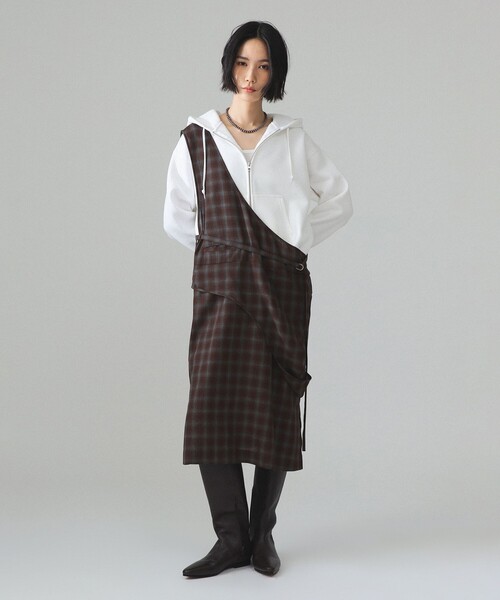 BEAMS BOY(ビームスボーイ)の「maturely / TW アレンジ チェック ワンピース(ワンピース・レディース・ブラウン/グリーン・ONE SIZE)」の3枚目の写真