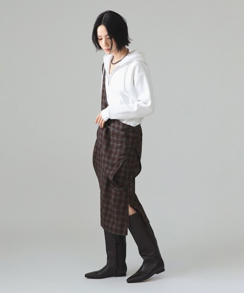 BEAMS BOY(ビームスボーイ)の「maturely / TW アレンジ チェック ワンピース(ワンピース・レディース・ブラウン/グリーン・ONE SIZE)」の4枚目の写真