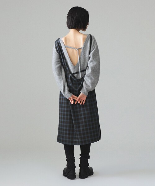 BEAMS BOY(ビームスボーイ)の「maturely / TW アレンジ チェック ワンピース(ワンピース・レディース・ブラウン/グリーン・ONE SIZE)」の9枚目の写真