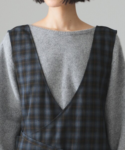 BEAMS BOY(ビームスボーイ)の「maturely / TW アレンジ チェック ワンピース(ワンピース・レディース・ブラウン/グリーン・ONE SIZE)」の14枚目の写真