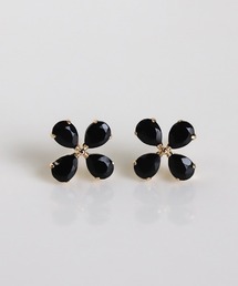 オニキス フラワー ピアス | K10YG 【WEB限定】