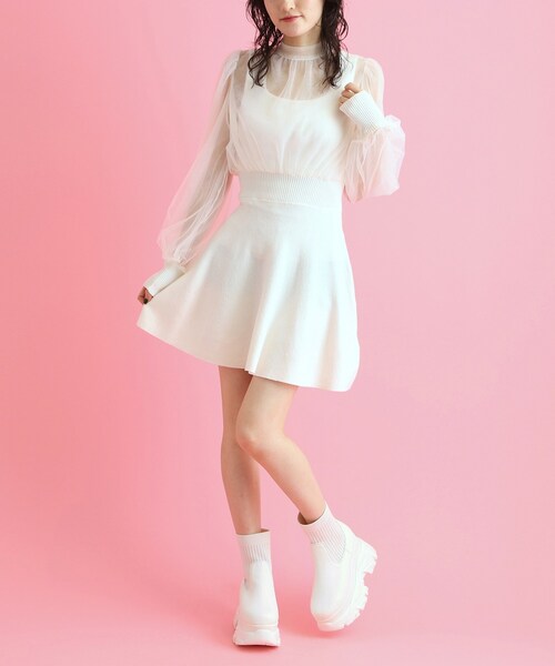 cs T&P(シーエスティーアンドピー)の「厚底ソックスブーツ(ブーツ・レディース・ブラック/ホワイト・L/LL/M/S)」の10枚目の写真