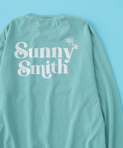 Sunny Smith（サニースミス）の「SunnySmith フロントロゴ刺繍ピグメントロンT（Tシャツ/カットソー・メンズ・グリーン/スミクロ/ホワイト・M/L）」の3枚目の写真