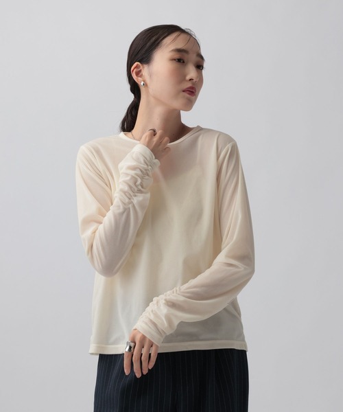 LEPSIM（レプシィム）の「ベロア長袖インナー　1064805（Tシャツ/カットソー・レディース・チャコールグレー/ブラウン/アイボリー/ピンク・FREE）」の5枚目の写真