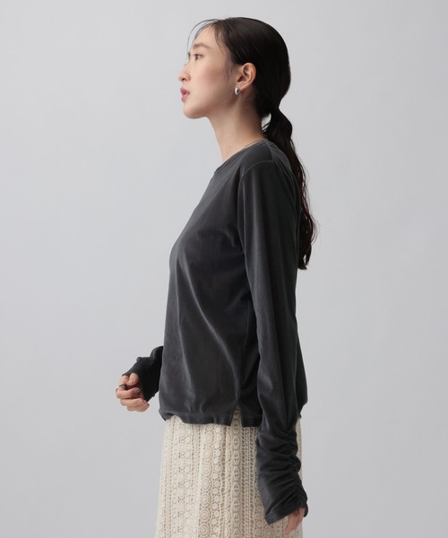 LEPSIM（レプシィム）の「ベロア長袖インナー　1064805（Tシャツ/カットソー・レディース・チャコールグレー/ブラウン/アイボリー/ピンク・FREE）」の11枚目の写真
