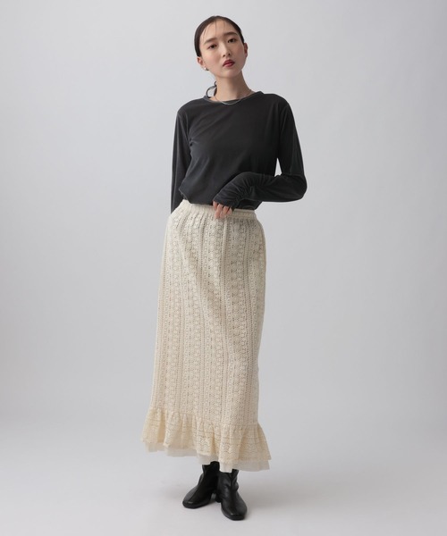 LEPSIM（レプシィム）の「ベロア長袖インナー　1064805（Tシャツ/カットソー・レディース・チャコールグレー/ブラウン/アイボリー/ピンク・FREE）」の13枚目の写真