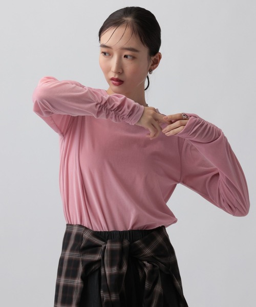 LEPSIM（レプシィム）の「ベロア長袖インナー　1064805（Tシャツ/カットソー・レディース・チャコールグレー/ブラウン/アイボリー/ピンク・FREE）」の16枚目の写真