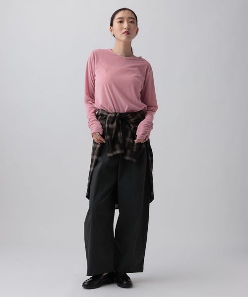 LEPSIM（レプシィム）の「ベロア長袖インナー　1064805（Tシャツ/カットソー・レディース・チャコールグレー/ブラウン/アイボリー/ピンク・FREE）」の19枚目の写真