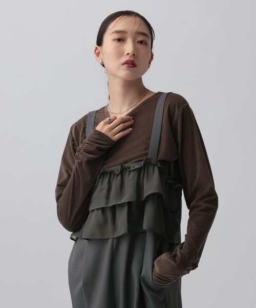 LEPSIM（レプシィム）の「ベロア長袖インナー　1064805（Tシャツ/カットソー・レディース・チャコールグレー/ブラウン/アイボリー/ピンク・FREE）」の22枚目の写真