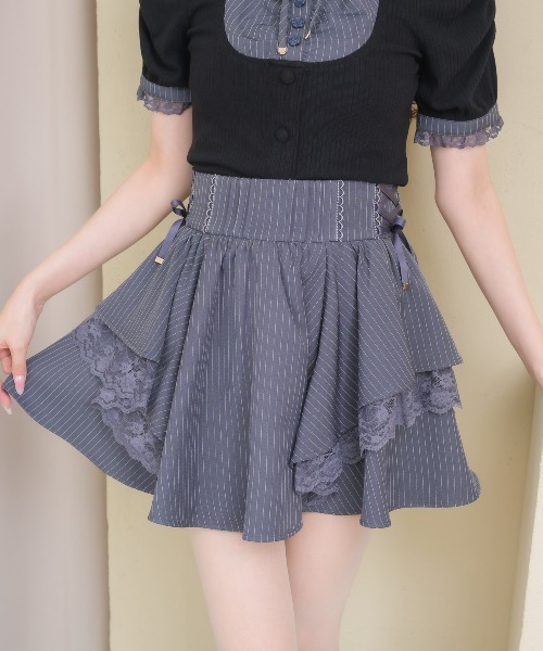 couture BY ROJITA(クチュールバイロジータ)の「レースアップラッフルスカパン(スカート・レディース・ブラック/ボルドー/グレー・FREE)」の21枚目の写真