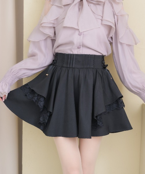 couture BY ROJITA(クチュールバイロジータ)の「レースアップラッフルスカパン(スカート・レディース・ブラック/ボルドー/グレー・FREE)」の12枚目の写真