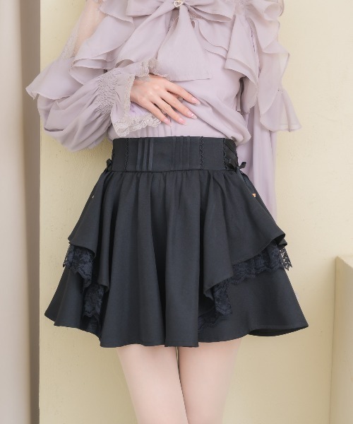 couture BY ROJITA(クチュールバイロジータ)の「レースアップラッフルスカパン(スカート・レディース・ブラック/ボルドー/グレー・FREE)」の13枚目の写真