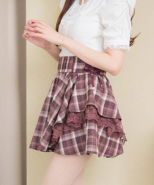 couture BY ROJITA(クチュールバイロジータ)の「レースアップラッフルスカパン(スカート・レディース・ブラック/ボルドー/グレー・FREE)」の14枚目の写真