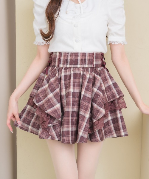 couture BY ROJITA(クチュールバイロジータ)の「レースアップラッフルスカパン(スカート・レディース・ブラック/ボルドー/グレー・FREE)」の16枚目の写真