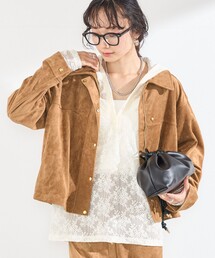 〈手洗い可能〉ポリエステル スエード ジャケット