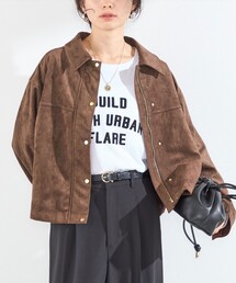 〈手洗い可能〉ポリエステル スエード ジャケット