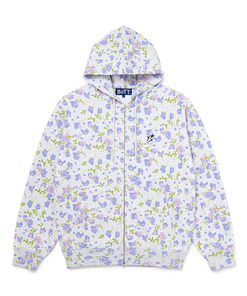 BOTT(ボット)の「BoTT / ボット Flower Zip Hoodie(パーカー・メンズ・ライトグレー/ブラック・MEDIUM/X-LARGE/LARGE)」の2枚目の写真